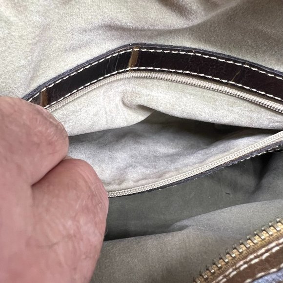 Legaspi Crocodile Alligator Design Patent Leather Print Purse Handbag 8"X12" - Picture 9 of 11